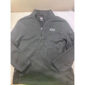 NRA Mens 2XL Dark‎ Gray Quarter Zip Fleece Pullover Tactical Arm Pocket Jacket